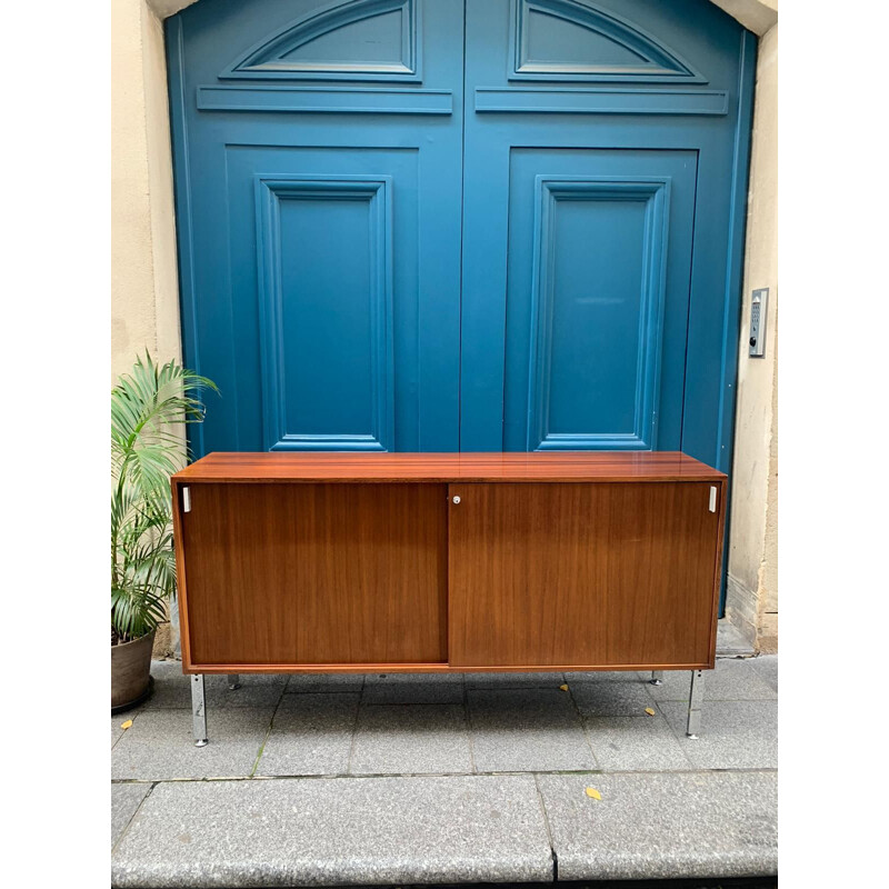 Vintage rosewood sideboard with two sliding doors by Florence Knoll