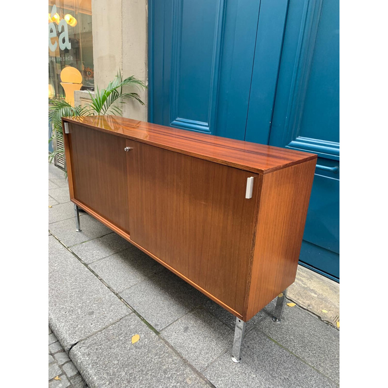 Vintage rosewood sideboard with two sliding doors by Florence Knoll