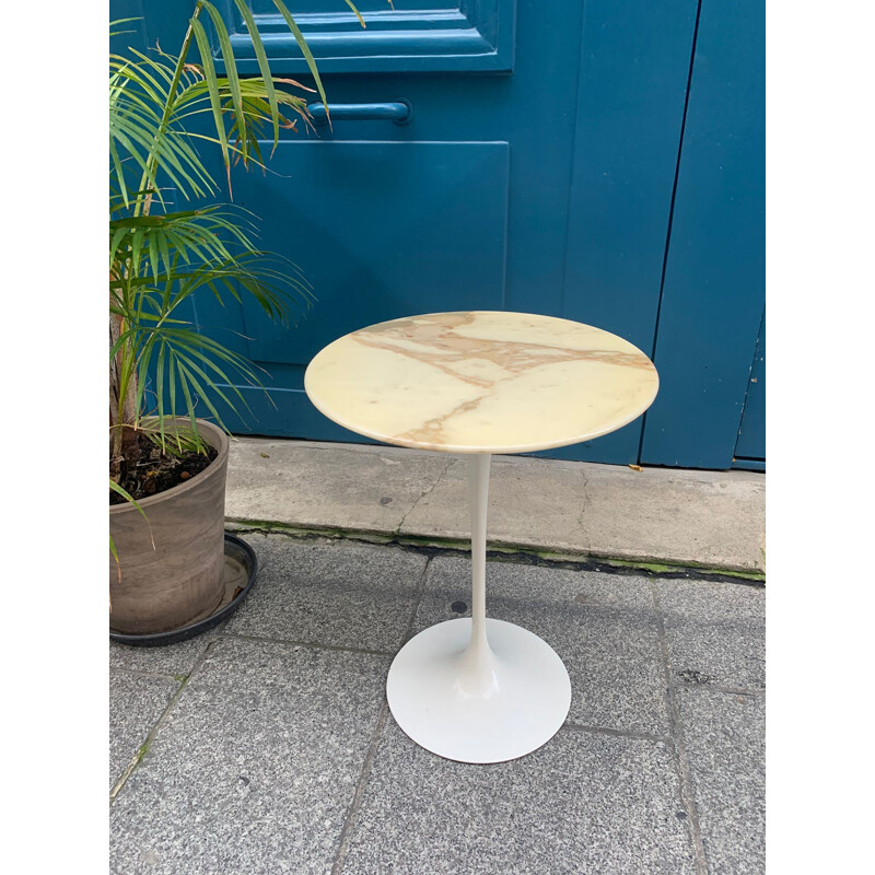 Mesa vintage con pedestal de mármol de Eero Saarinen para Knoll, 1970