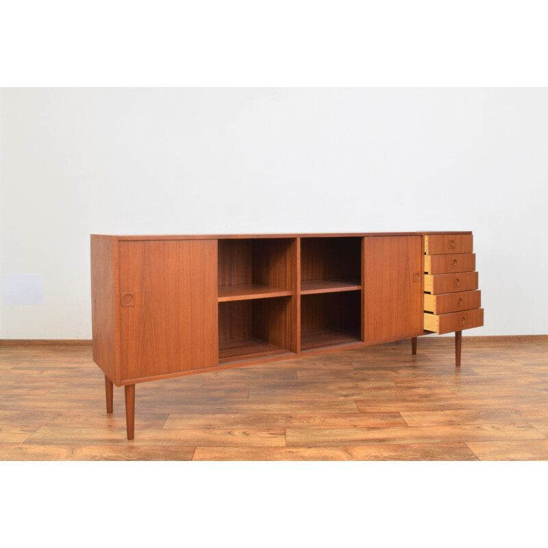 Mid-century Danish teak sideboard with four sliding doors, 1960s