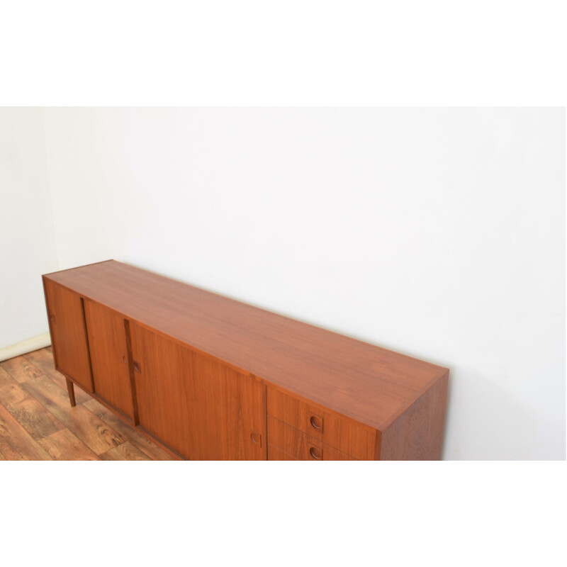 Mid-century Danish teak sideboard with four sliding doors, 1960s