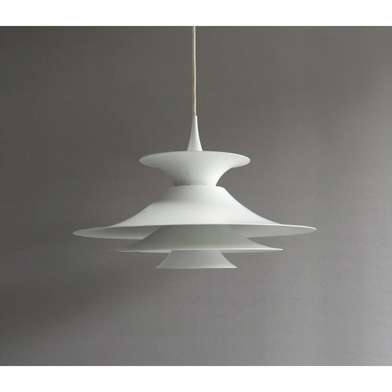 Fog & Mørup "Radius" hanging lamp in white lacquered metal, Erik BALSLEV - 1970s