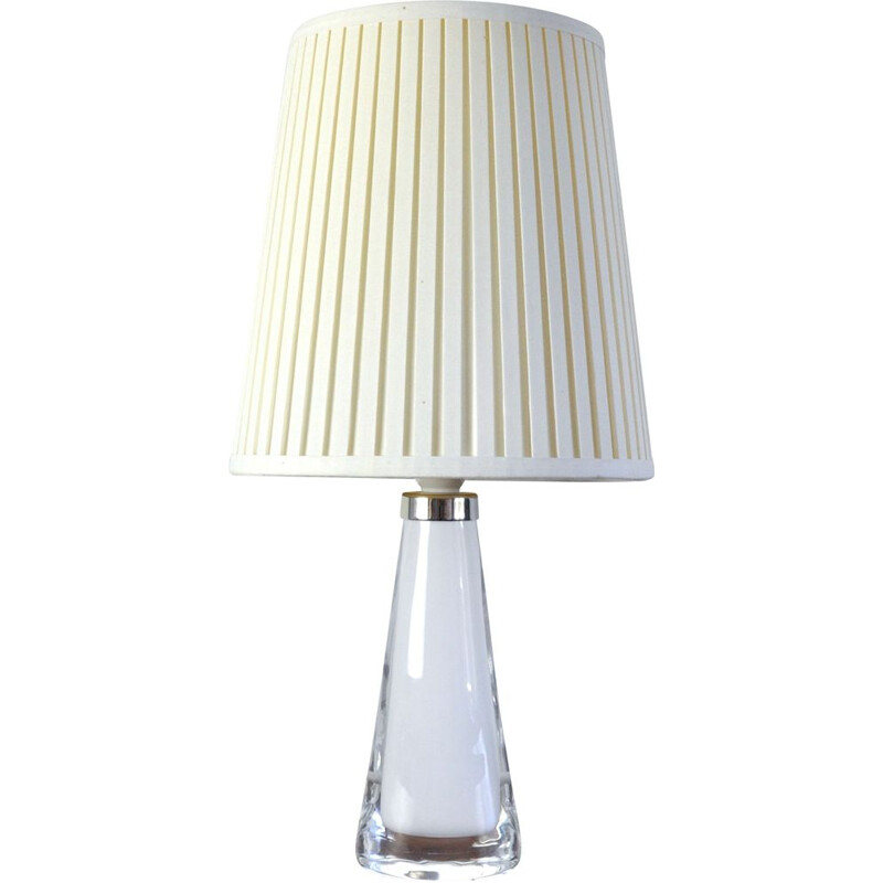 Lampada vintage scandinava in vetro bianco di Carl Fagerlund per Orrefors, Svezia 1960