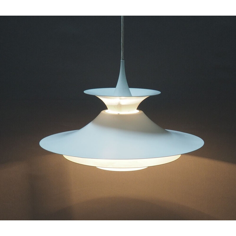 Fog & Mørup "Radius" hanging lamp in white lacquered metal, Erik BALSLEV - 1970s