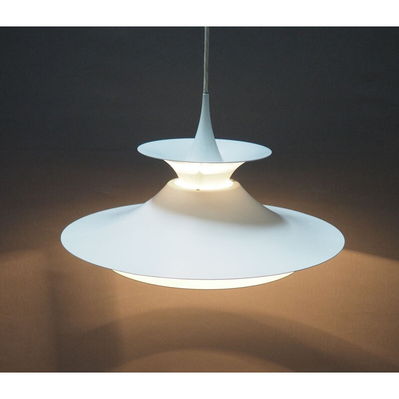 Fog & Mørup "Radius" hanging lamp in white lacquered metal, Erik BALSLEV - 1970s