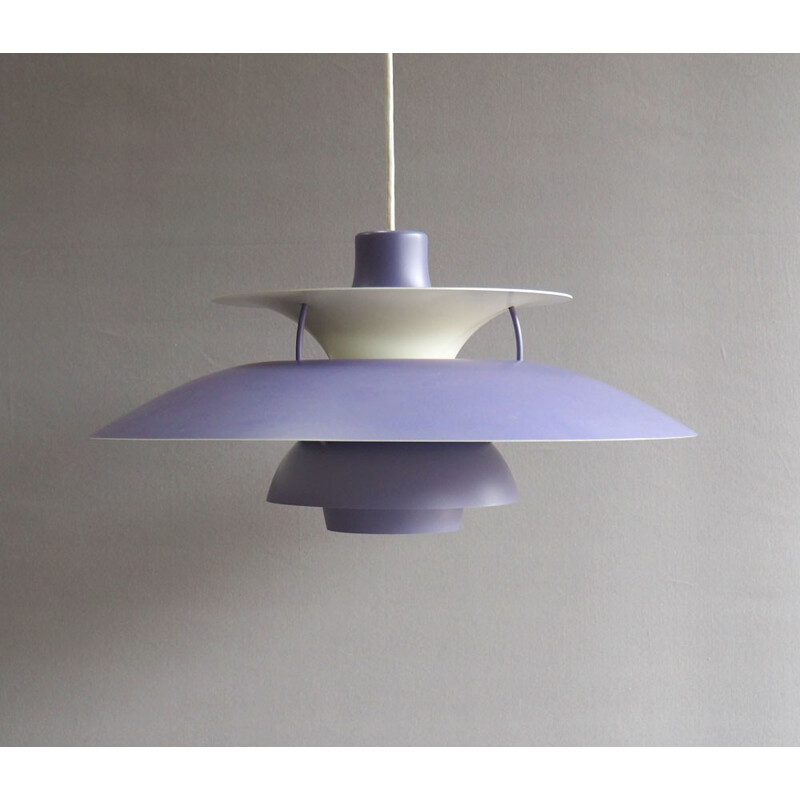 Louis Poulsen "PH5" hanging lamp in lavander painted metal, Poul HENNINGSEN - 1950s