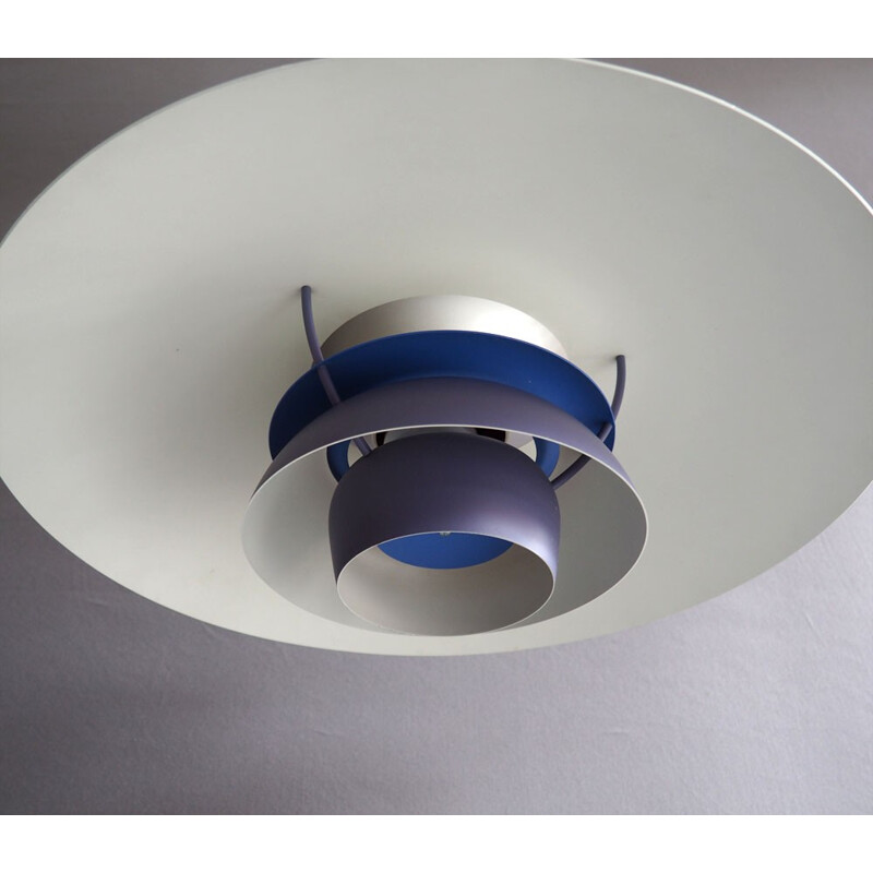 Louis Poulsen "PH5" hanging lamp in lavander painted metal, Poul HENNINGSEN - 1950s