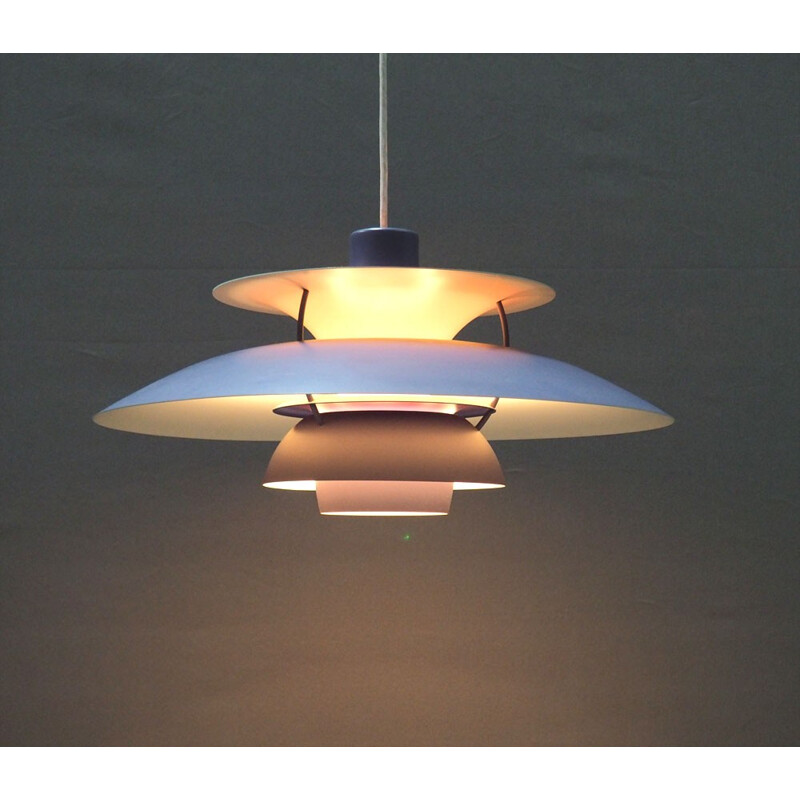 Louis Poulsen "PH5" hanging lamp in lavander painted metal, Poul HENNINGSEN - 1950s