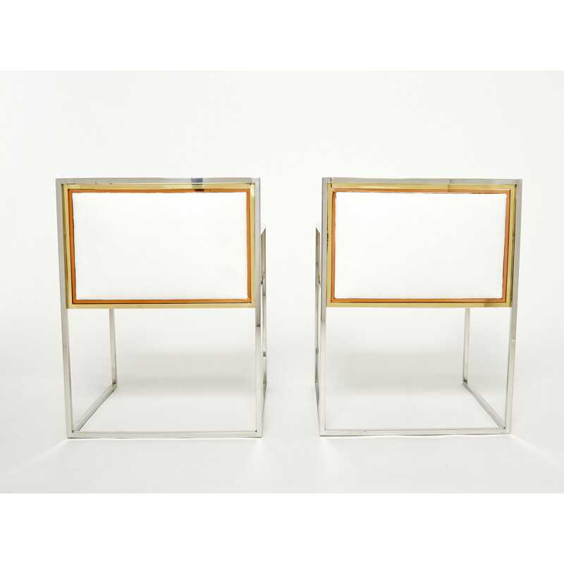 Paar vintage messing fauteuils van Alain Delon voor Jansen, 1972