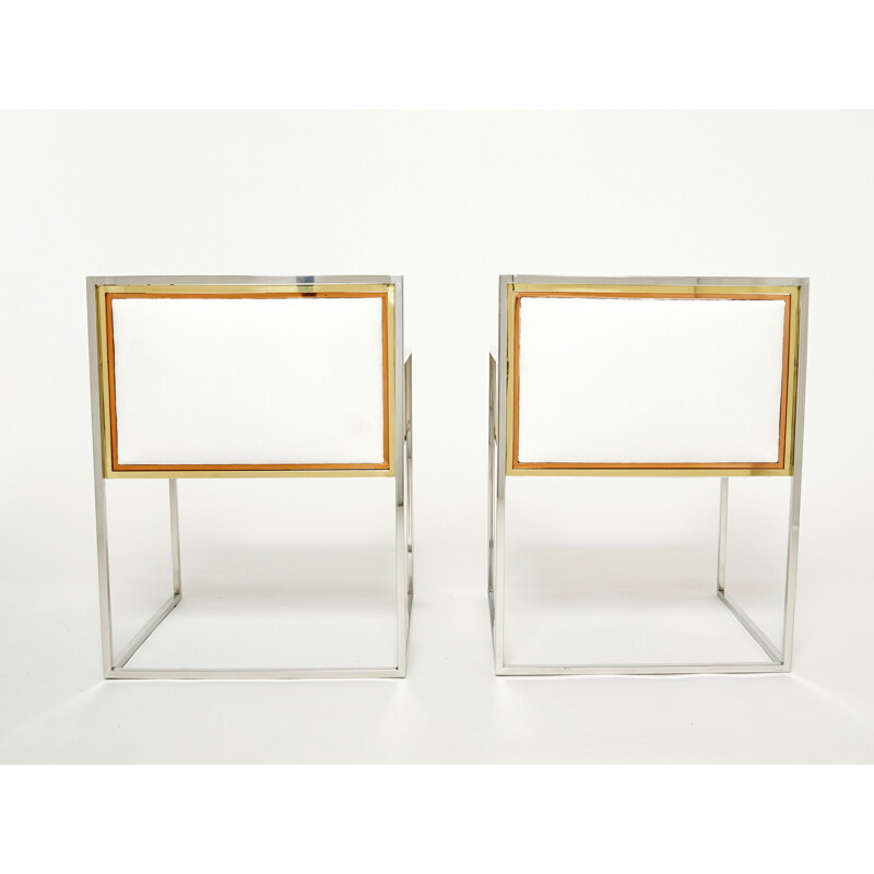 Pair of vintage brass armchairs by Alain Delon for Jansen, 1972