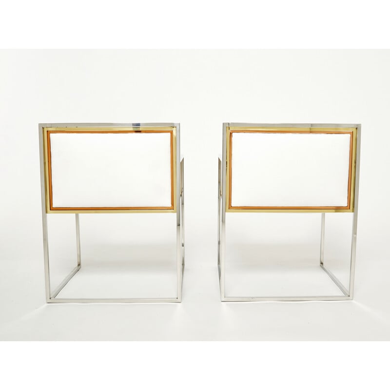 Paire de fauteuils vintage en laiton par Alain Delon pour Maison Jansen, 1972