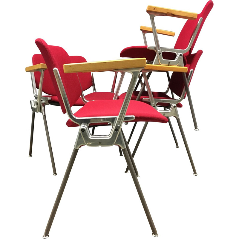 Ensemble de 4 chaises vintage Castelli Dsc 106 par Giancarlo Piretti pour Anonima Castelli