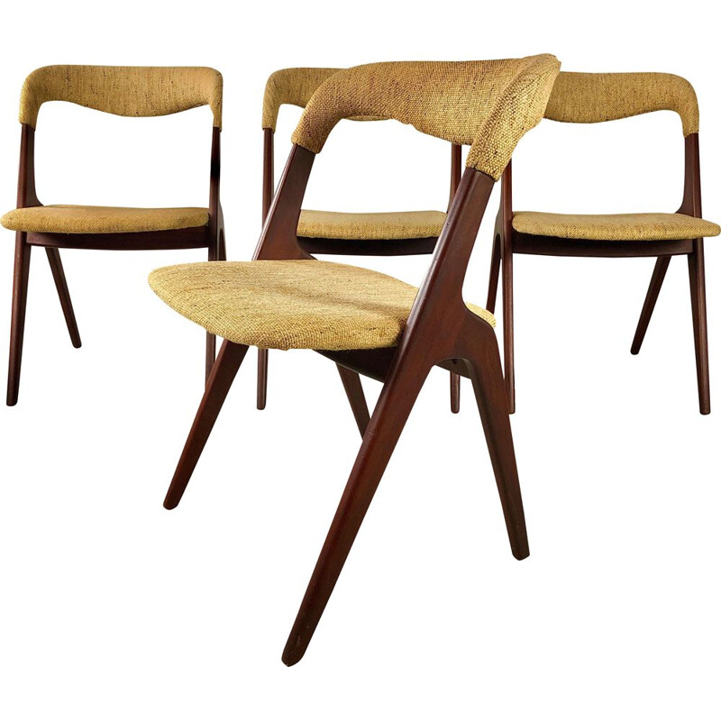 Conjunto de 4 cadeiras de teca vintage de Johannes Andersen para Vamo Sønderborg, 1960