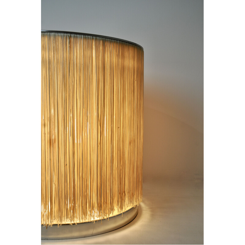 Vintage table lamp in rope and aluminium by Gianfranco Frattini for Arteluce, 1960