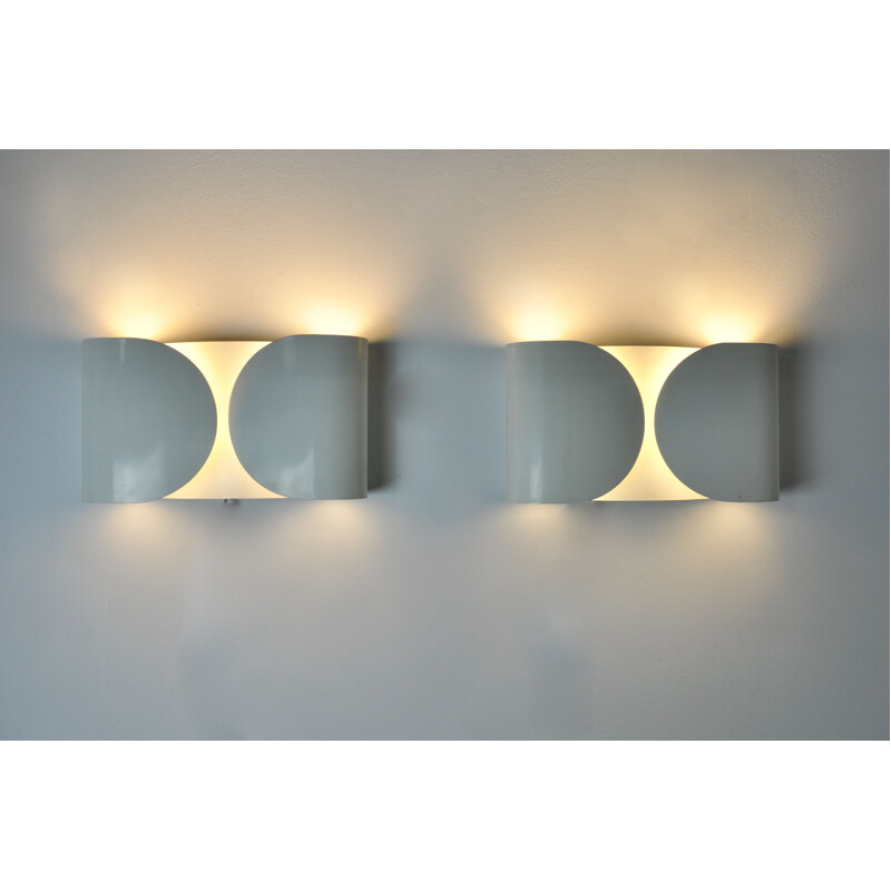 Pair of vintage Foglio wall lamps by Tobia & Afra Scarpa for Flos, 1966