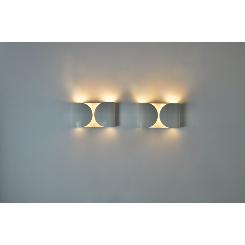 Pair of vintage Foglio wall lamps by Tobia & Afra Scarpa for Flos, 1966