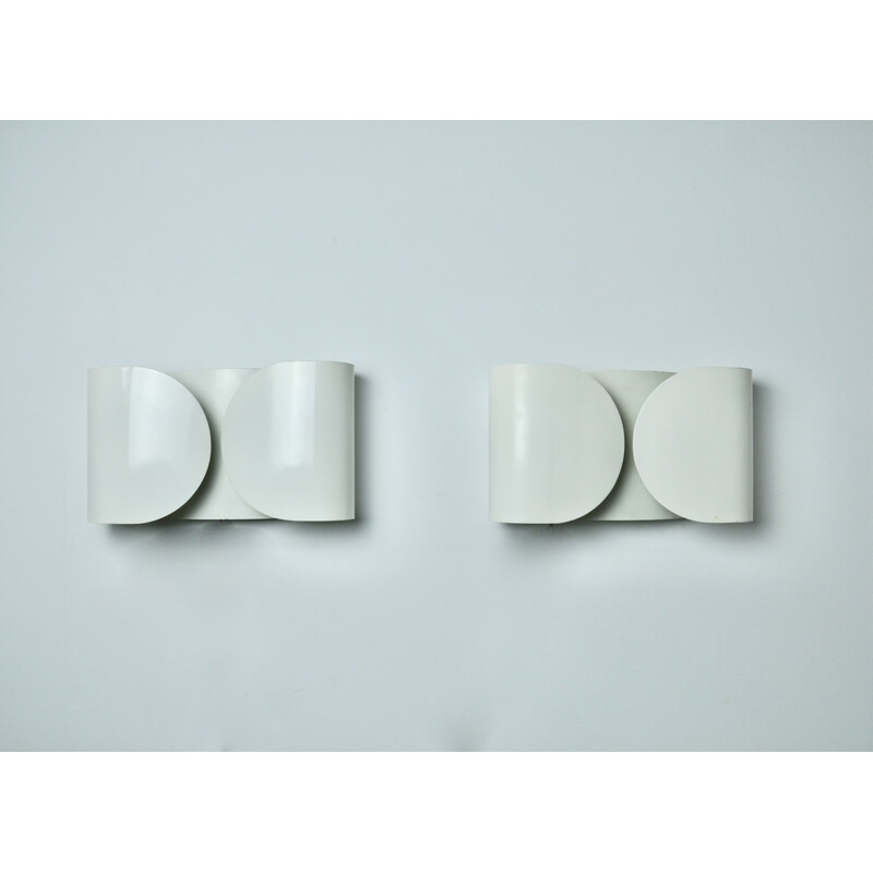 Pair of vintage Foglio wall lamps by Tobia & Afra Scarpa for Flos, 1966