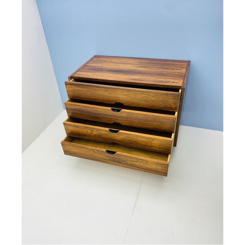 Vintage rosewood chest of drawers by Joseph-André Motte