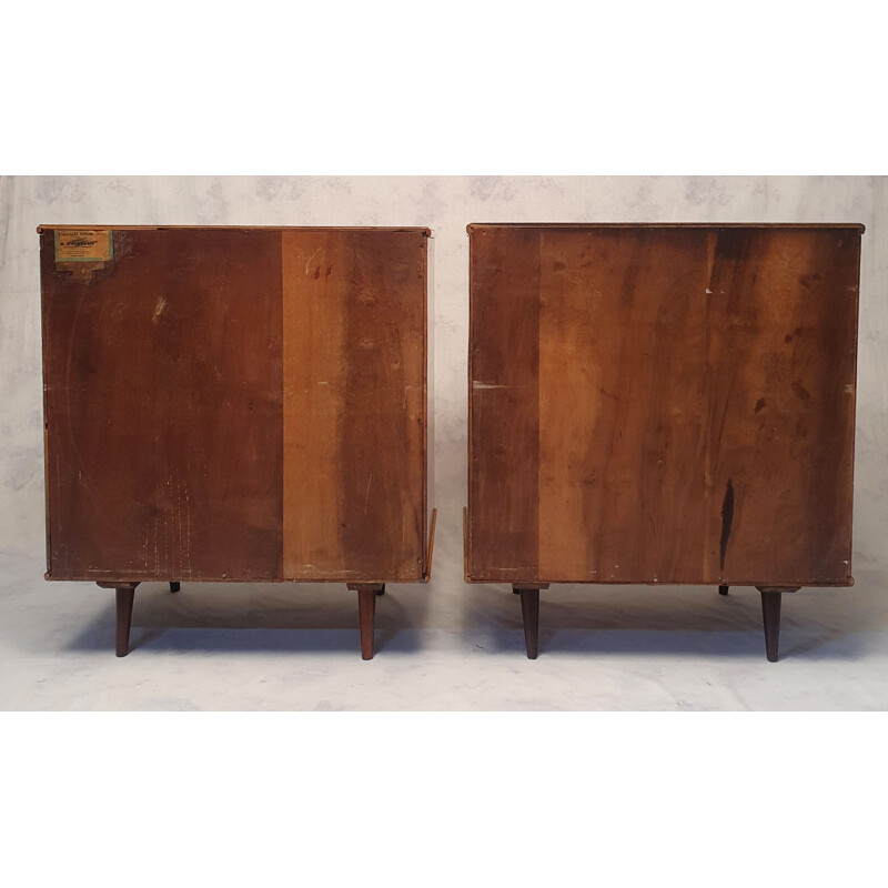 Pair of vintage Brazilian chest of drawers by Móveis Cimo for Imbuia, 1950