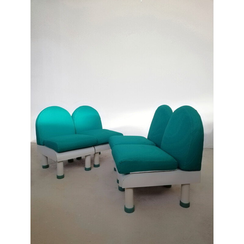 Set van 4 vintage Italiaanse fauteuils, 1980