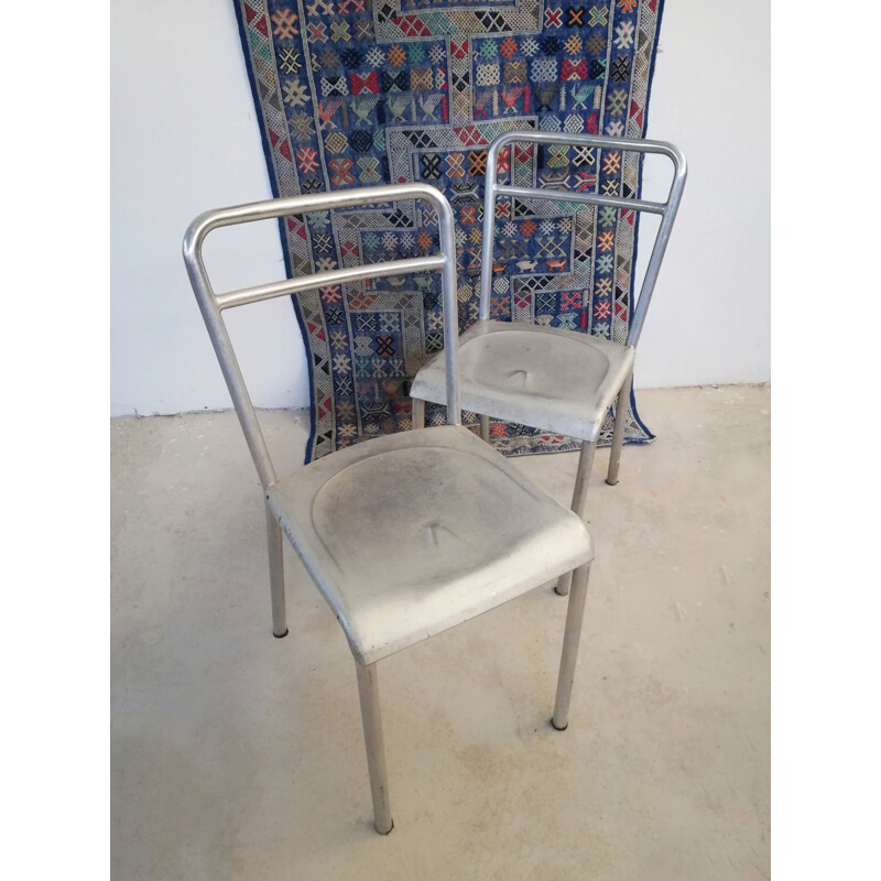 ga winkelen groot kalf Vintage aluminium stoel voor Montecatini, 1950
