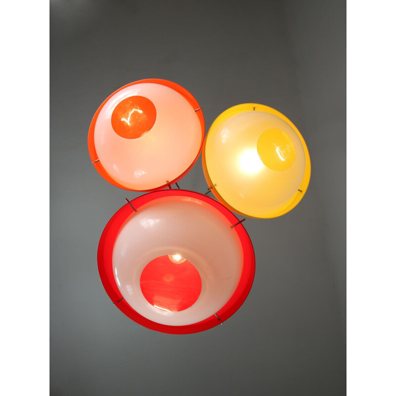 Set di 3 lampade a sospensione vintage color rame