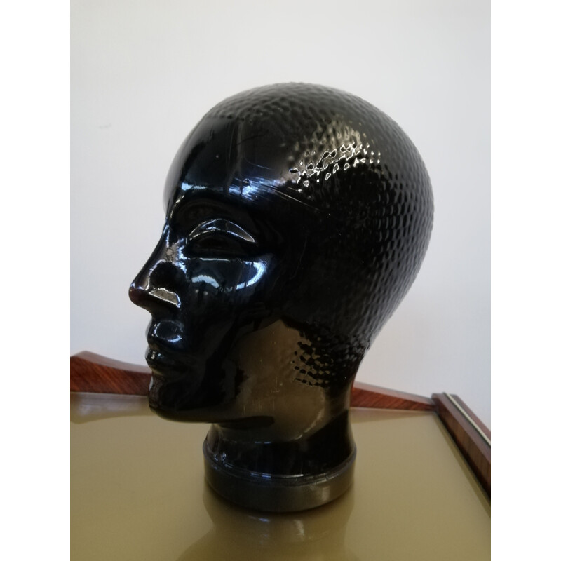 Glass vintage sculpture with head shape by Piero Fornasetti, 1960s