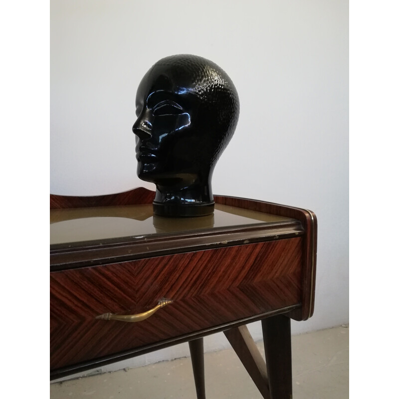 Glass vintage sculpture with head shape by Piero Fornasetti, 1960s