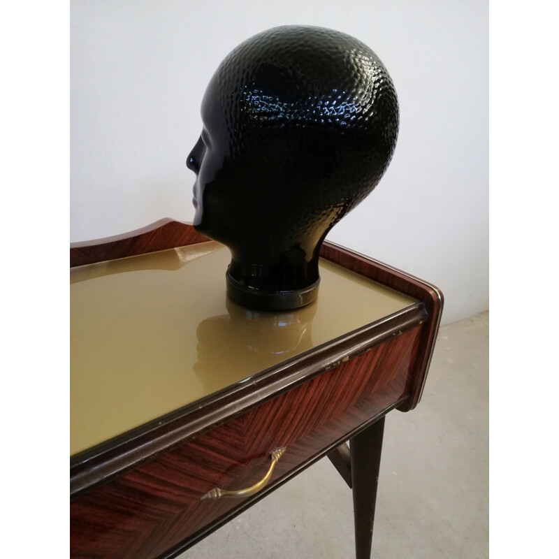 Glass vintage sculpture with head shape by Piero Fornasetti, 1960s