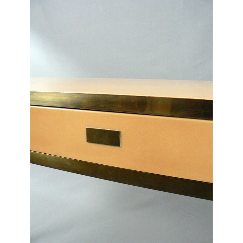 Side table in lacquered wood and brass, Jean Claude MAHEY - 1970s