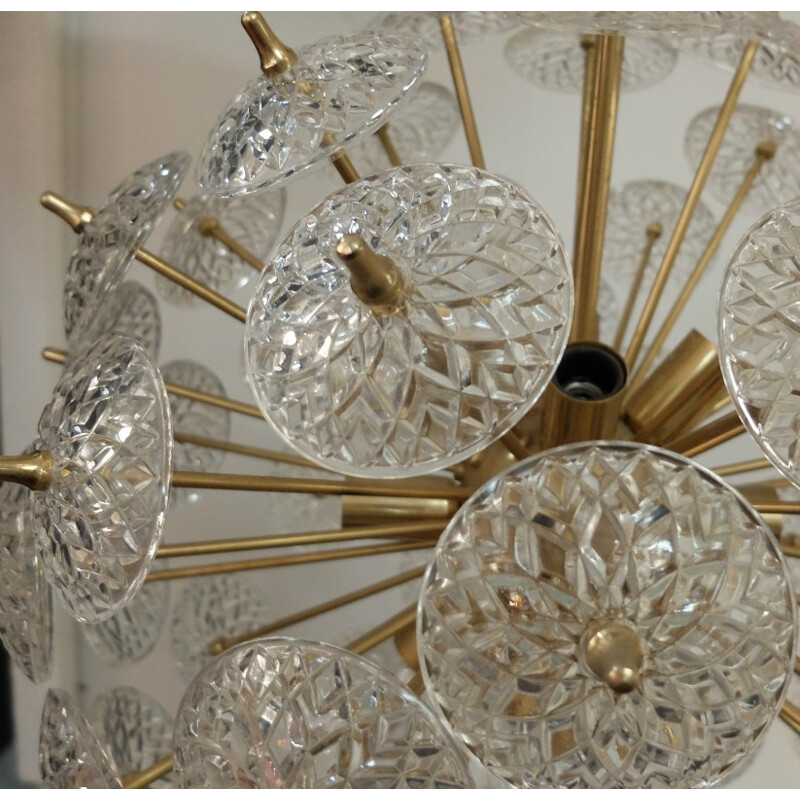 Mid-century chandelier in brass and glass, Emil STEJNAR - 1960s