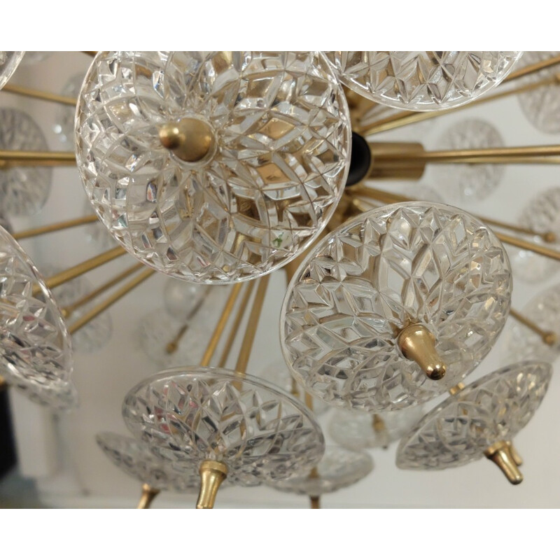 Mid-century chandelier in brass and glass, Emil STEJNAR - 1960s