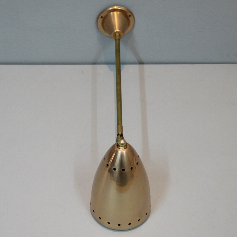 Spanish wall lamp in anodized aluminum and brass - 1950s