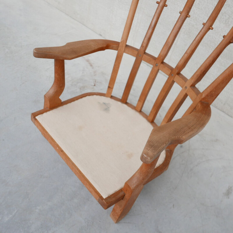 Poltrona Repos in rovere vintage di Guillerme e Chamron, Francia 1950