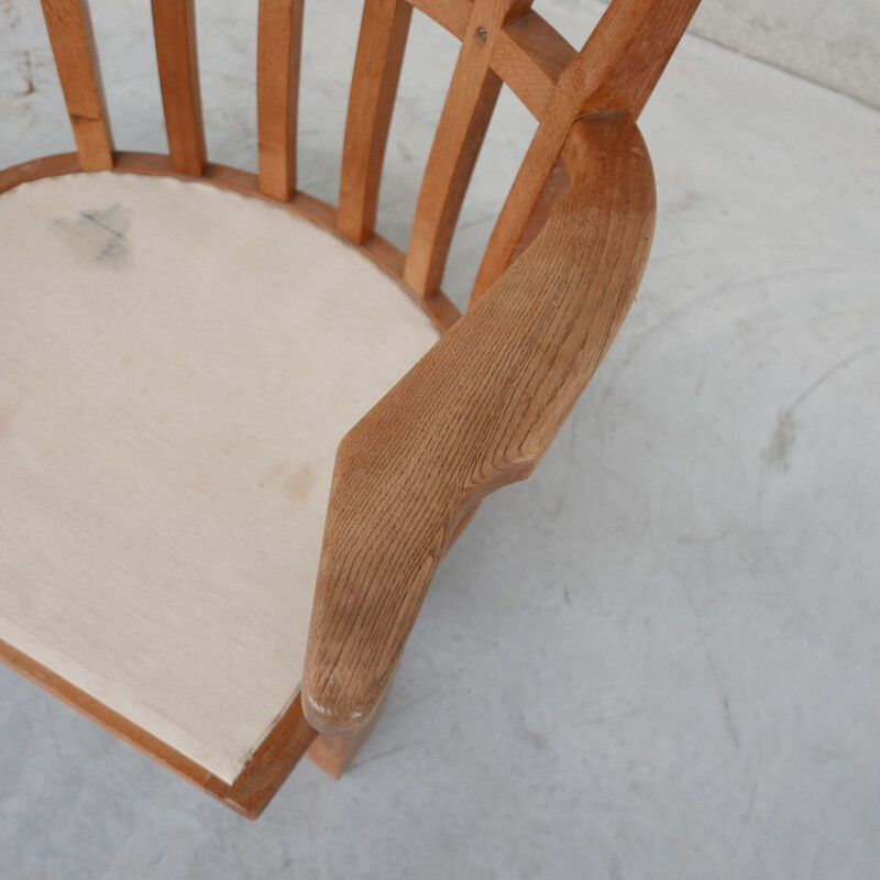 Poltrona Repos in rovere vintage di Guillerme e Chamron, Francia 1950