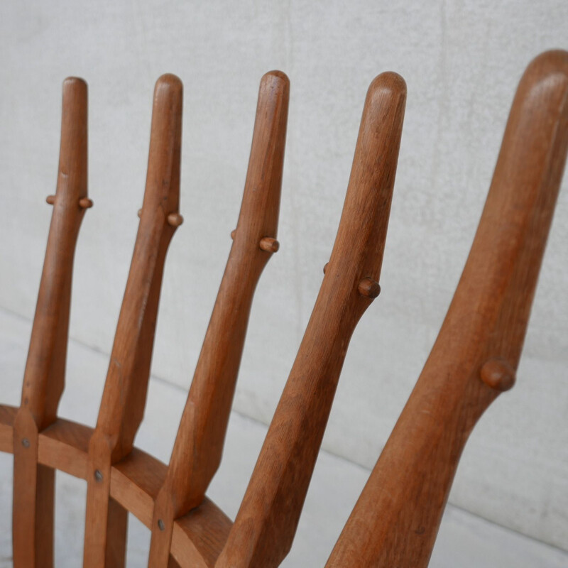 Vintage eikenhouten Repos fauteuil van Guillerme en Chamron, Frankrijk 1950