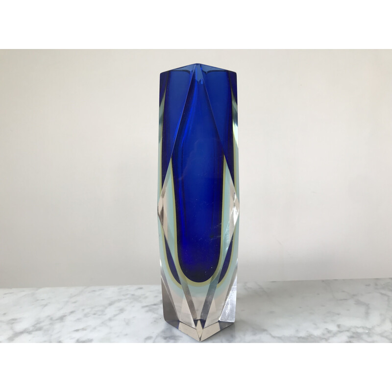 Vintage Murano glass vase by Flavio Poli