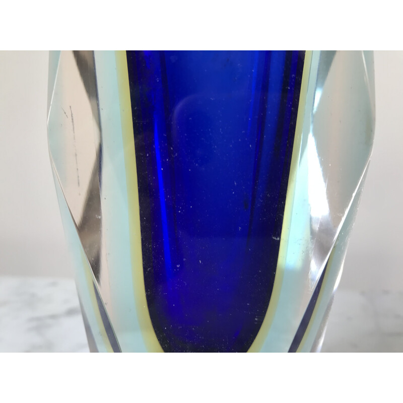 Vase vintage en verre de Murano par Flavio Poli