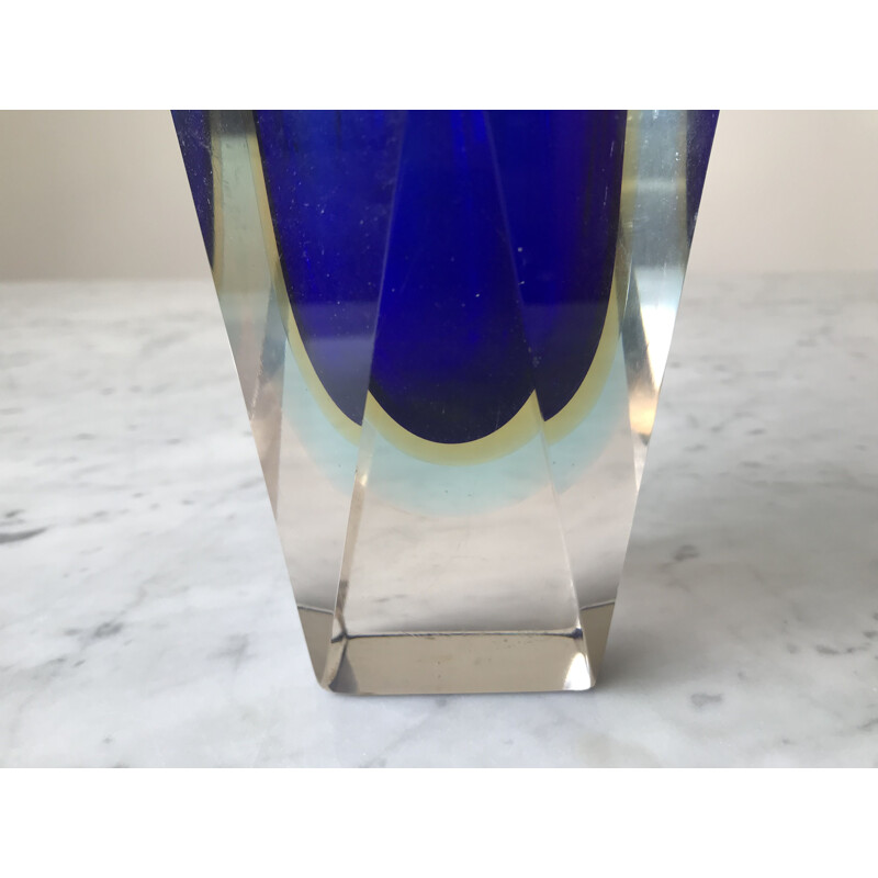 Vintage Murano glass vase by Flavio Poli