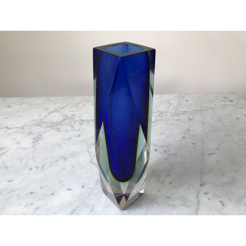 Vintage Murano glass vase by Flavio Poli