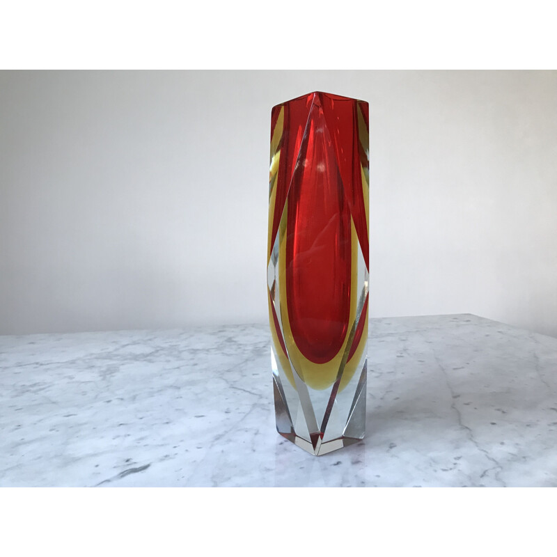 Vintage Murano glass vase by Flavio Poli