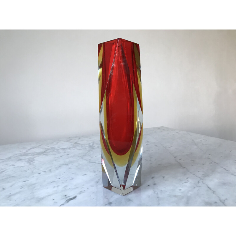 Vintage Murano glass vase by Flavio Poli