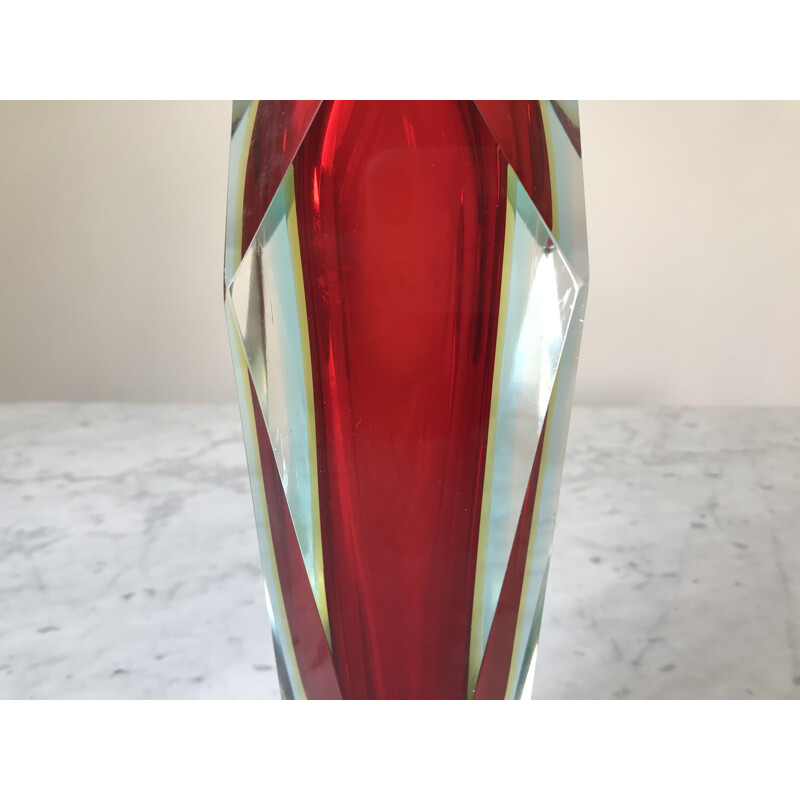 Vintage Murano glass vase by Flavio Poli