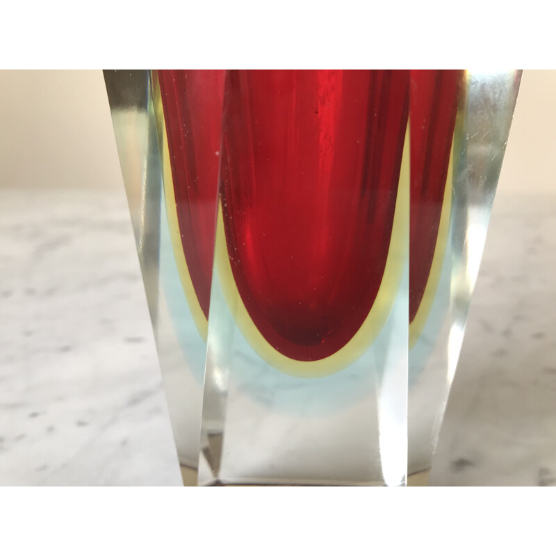 Vintage Murano glass vase by Flavio Poli