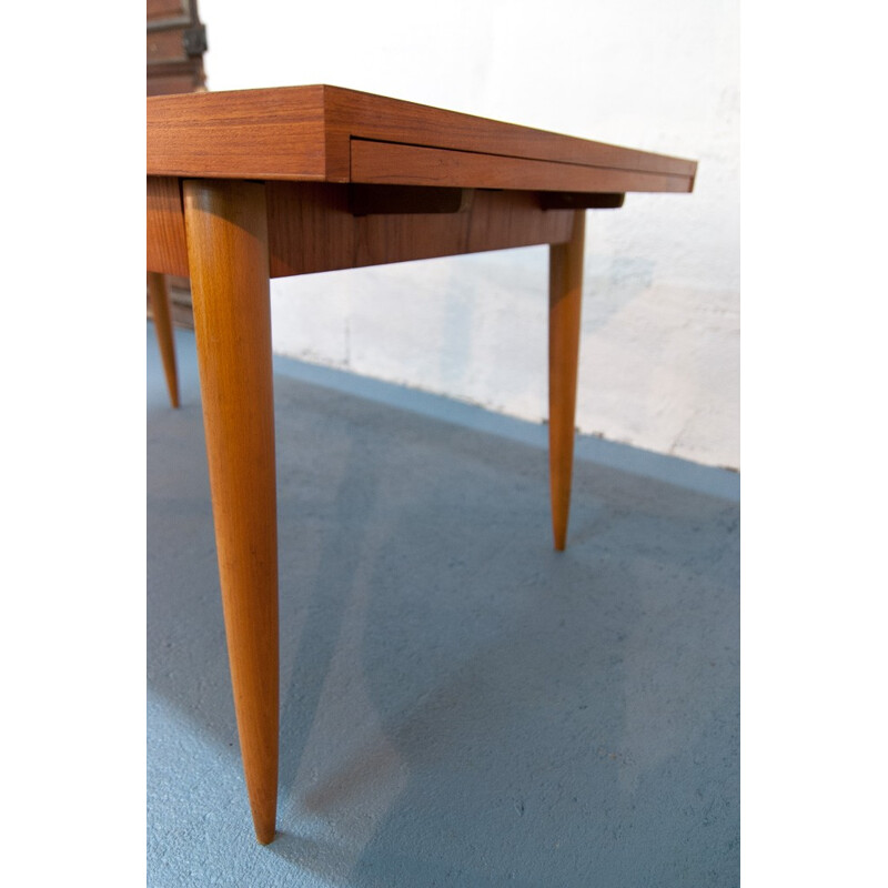 Large Scandinavian extendable dining table - 1960s