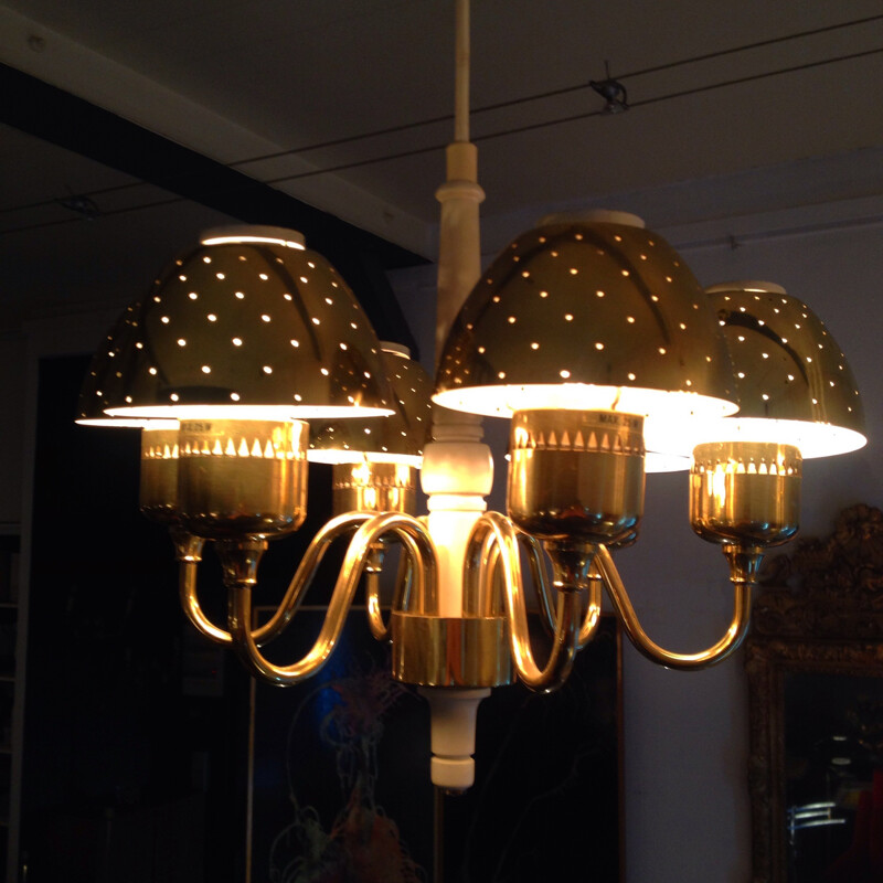 Pair of chandelier in brass, Hans Agne JAKOBSSON - 1970s