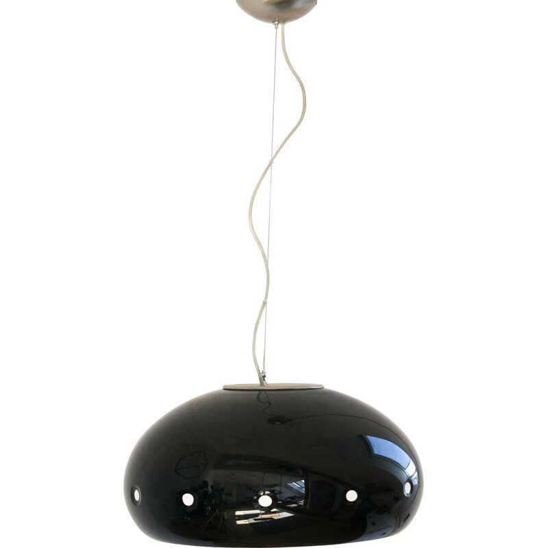 Black glass vintage pendant lamp