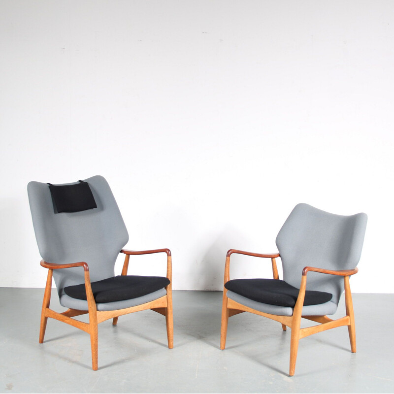 Pair of vintage armchairs by Aksel Bender Madsen for Bovenkamp, Netherlands 1950