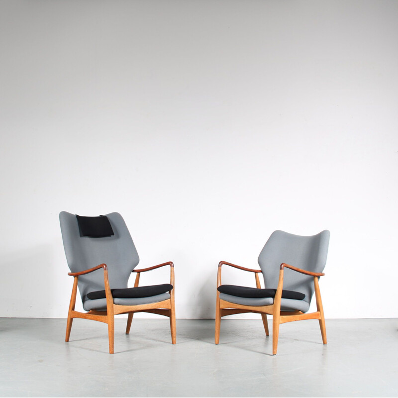 Pair of vintage armchairs by Aksel Bender Madsen for Bovenkamp, Netherlands 1950