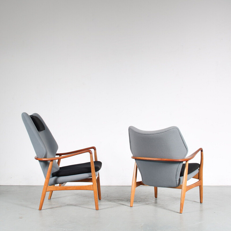 Pair of vintage armchairs by Aksel Bender Madsen for Bovenkamp, Netherlands 1950
